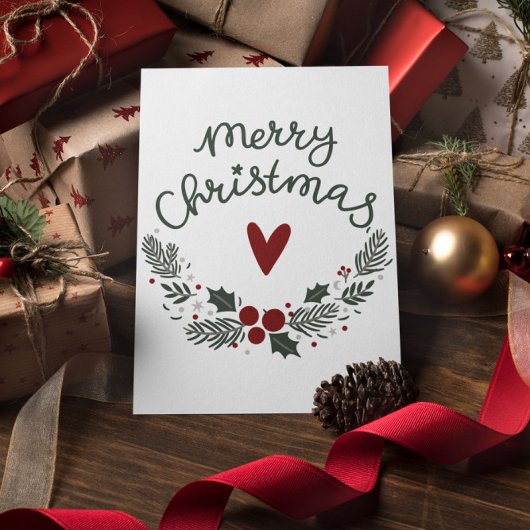 メリーミニマルモダンクリスマス葉書 ポストカード