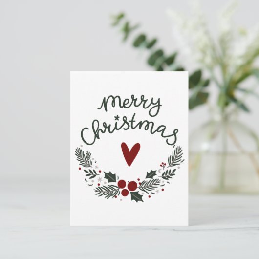 メリーミニマルモダンクリスマス葉書 ポストカード (スタンド正面)