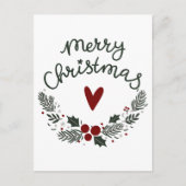 メリーミニマルモダンクリスマス葉書 ポストカード (正面)