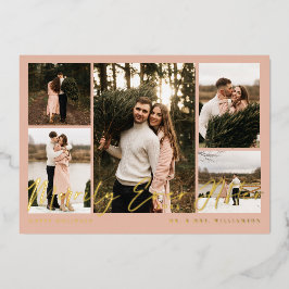 メリーミニマルリー5枚のコラージュ 箔シーズンカード