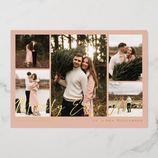 メリーミニマルリー5枚のコラージュ 箔シーズンカード (正面)