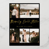 メリーミニマルリー5枚のコラージュ 箔シーズンカード (正面)