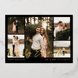 メリーミニマルリー5枚のコラージュ 箔シーズンカード