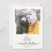 メリーミニマルChristmas Treeモダン写真 シーズンカード (正面)