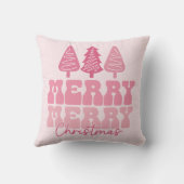 メリーメリークリスマス – ピンクホリデーデザイン クッション (裏面)