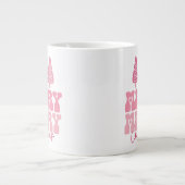 メリーメリークリスマス – ピンクホリデーデザイン ジャンボコーヒーマグカップ (正面)