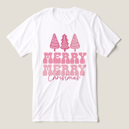 メリーメリークリスマス – ピンクホリデーデザイン トライブレンドＴシャツ (デザイン正面)