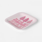 メリーメリークリスマス – ピンクホリデーデザイン ペーパープレート (傾斜あり)