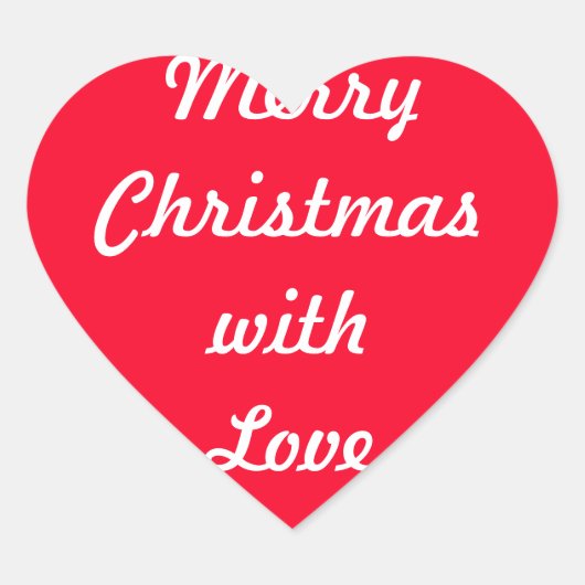メリーメリースクリスマスデザイナー明るい赤のクリスマス ハートシール (正面)