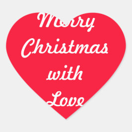 メリーメリースクリスマスデザイナー明るい赤のクリスマス ハートシール