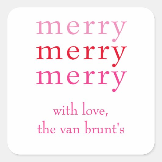 メリーメリーメリースの贈り物ラベルシール スクエアシール (正面)