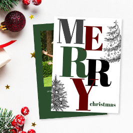 メリーモダンはっきりしたクリスマスの写真 シーズンカード