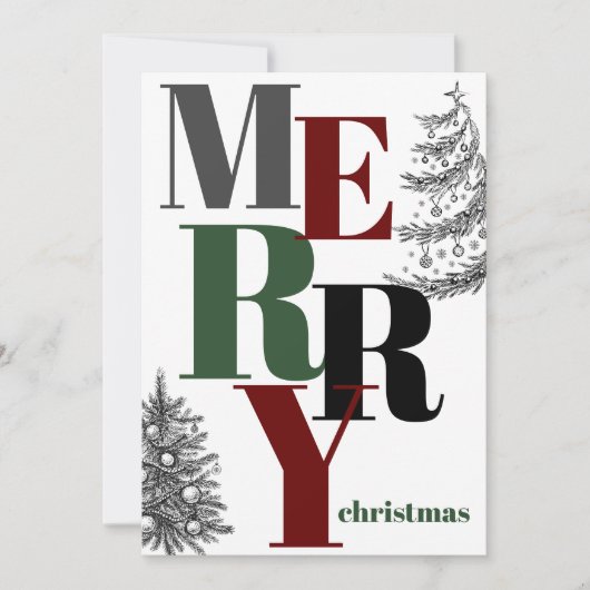 メリーモダンはっきりしたクリスマスの写真 シーズンカード (正面)