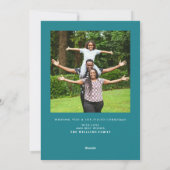 メリーモダンはっきりしたクリスマスの青い写真 シーズンカード (裏面)