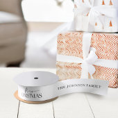 メリーモダンエレガントクリスマスの家族の名前 サテンリボン