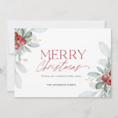 メリーモダンエレガントクリスマスの緑 シーズンカード (正面)