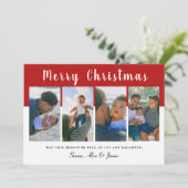 メリーモダンエレガントクリスマスフォトコラージュ  シーズンカード (スタンド正面)