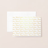 メリーモダンエレガントクリスマス書道金ゴールド 箔カード (封筒付き正面)