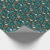 メリーモダンエレガントクリスマス・グリーン ラッピングペーパー (角)