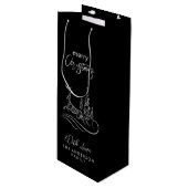 メリーモダンエレガントスのクリスマスの木とトナカイ ワインギフトバッグ (正面アングル)