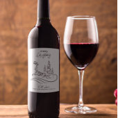 メリーモダンエレガントスのクリスマスの木とトナカイ ワインラベル