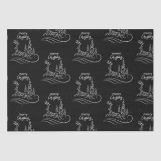 メリーモダンエレガントスのクリスマスの木とトナカイ 薄葉紙