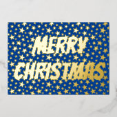 メリーモダンエレガントスの海軍の青が星を出す 箔シーズンカード (正面)