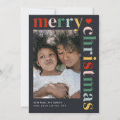 メリーモダンカラフルクリスマスの写真 シーズンカード (正面)