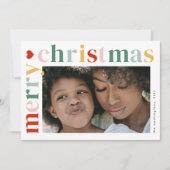 メリーモダンカラフルクリスマスの写真 シーズンカード (正面)