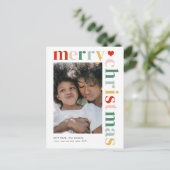 メリーモダンカラフルクリスマスの写真 シーズンポストカード (スタンド正面)