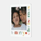 メリーモダンカラフルクリスマスの写真 メタルオーナメント (正面左)