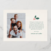 メリーモダンカラフルクリスマスの写真 箔シーズンカード (裏面)