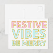 メリーモダンカラフルクリスマスフェスティバルビベス ポストカード (正面/裏面)