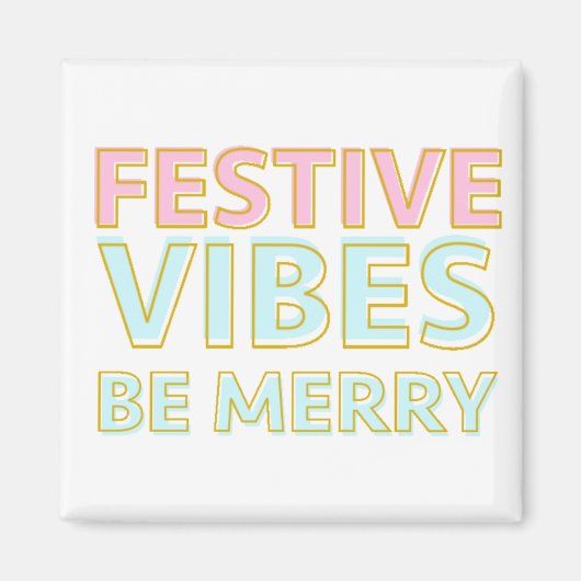 メリーモダンカラフルクリスマスフェスティバルビベス マグネット (正面)