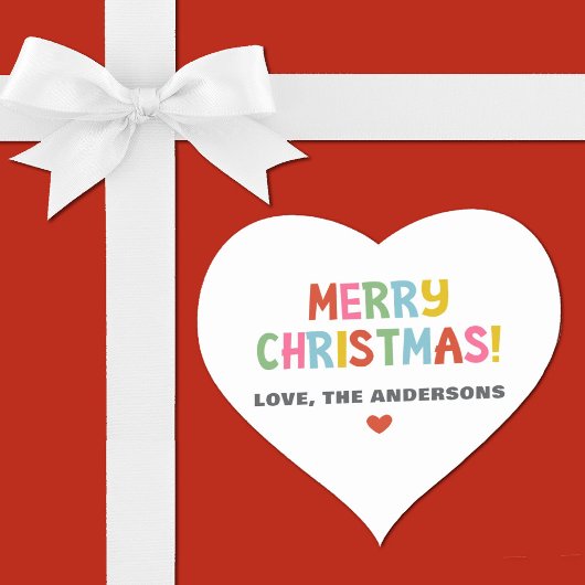 メリーモダンカラフルクリスマス ハートシール