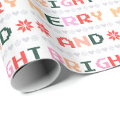 メリーモダンカラフルクリスマス・ホリデー・ギフト ラッピングペーパー (ロールコーナー)