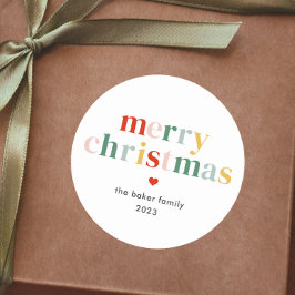 メリーモダンカラフルクリスマス ラウンドシール