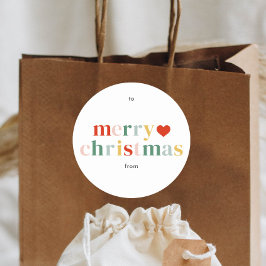 メリーモダンカラフルクリスマス ラウンドシール