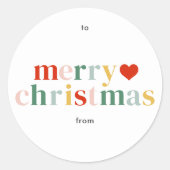メリーモダンカラフルクリスマス ラウンドシール (正面)