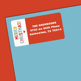 メリーモダンカラフルクリスマス ラベル