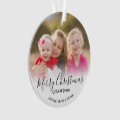 メリーモダンクリスマスおばあちゃんの祖父母の写真 オーナメント (正面)