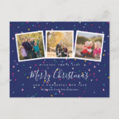 メリーモダンクリスマスかわいい家族の写真集 シーズンポストカード (正面)