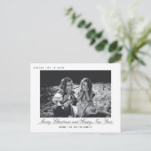 メリーモダンクリスマスとハッピーニューイヤーの写真カード シーズンポストカード (スタンド正面)