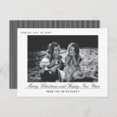 メリーモダンクリスマスとハッピーニューイヤーの写真カード シーズンポストカード (正面/裏面)