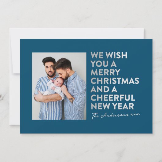 メリーモダンクリスマスと新フェイク年の銀箔 シーズンカード (正面)