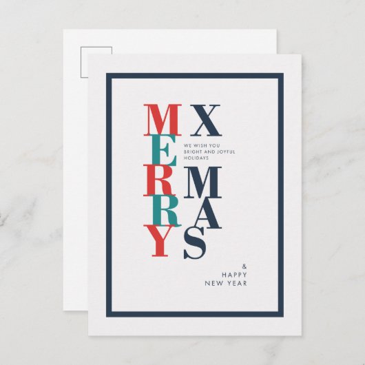 メリーモダンクリスマスと新年の願い シーズンポストカード (正面/裏面)