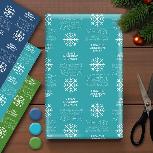 メリーモダンクリスマスとHNYの姓 ラッピングペーパーシート