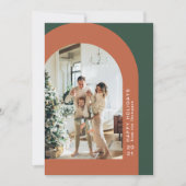 メリーモダンクリスマスのアーチ写真ホリデーカード シーズンカード (正面)