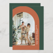 メリーモダンクリスマスのアーチ写真ホリデーカード シーズンカード (正面/裏面)