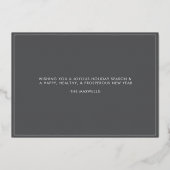 メリーモダンクリスマスのグレー写真 箔シーズンカード (裏面)